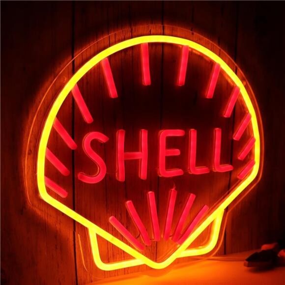 Shell Oil Logo LED Neon Sign Garage Shop Decor Man Cave Bar Mechanic Gear Head - Picture 3 of 7